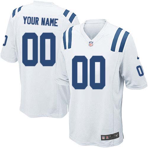 Youth Elite Nike Jersey White Road - Customized NFL Indianapolis Colts